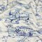 1 Yard Blue and White Toile Egret Stretch Cotton Sateen Fabric